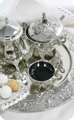 silver wedding teaset gift idea image