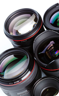 lenses from cameras to represent the 48th year anniversary theme